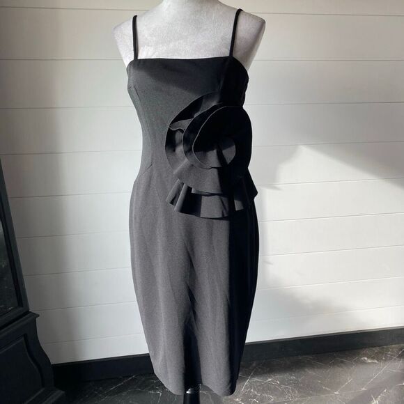 Betsy & Adam Women's Short spandex flower trim Dress Size 4 - Picture 7 of 11